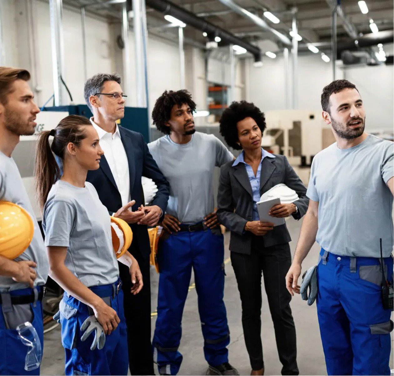 construction workers engineers in meeting
